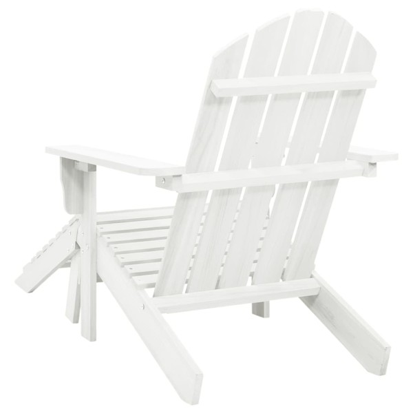 Silla de jardín con otomana madera blanca