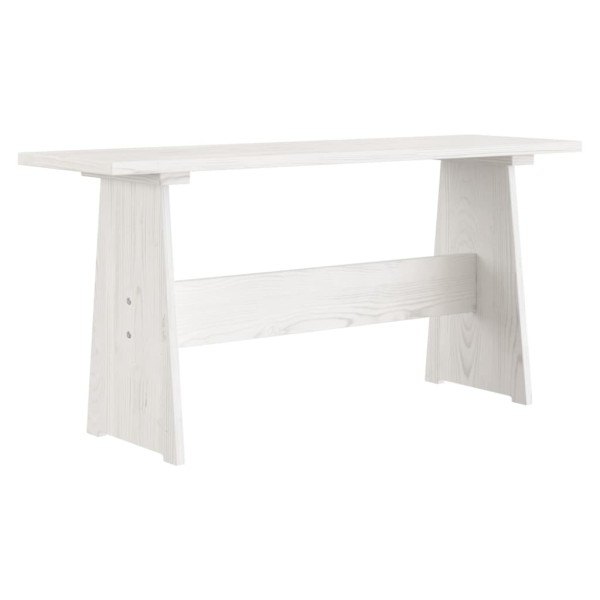 Mesa de comedor con banco de madera maciza de pino blanca