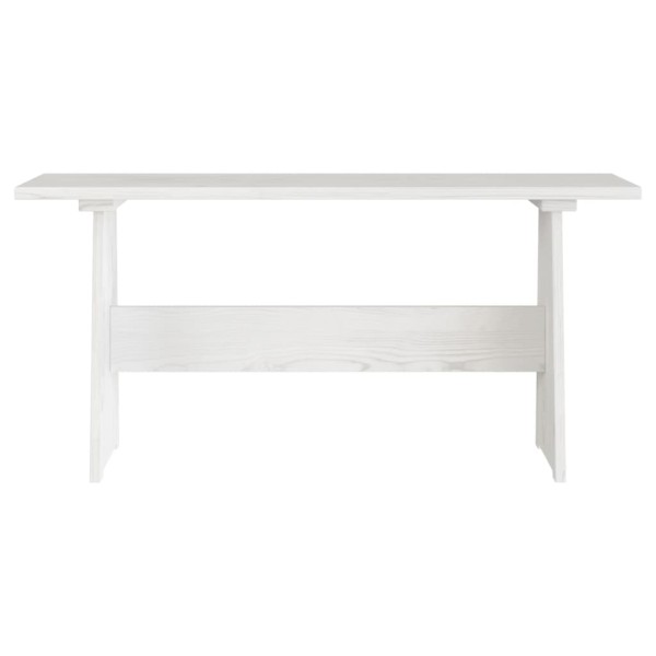 Mesa de comedor con banco de madera maciza de pino blanca