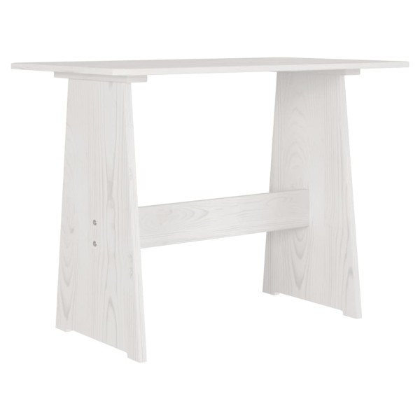 Mesa de comedor con banco de madera maciza de pino blanca