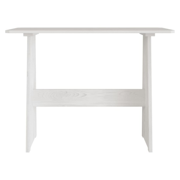 Mesa de comedor con banco de madera maciza de pino blanca