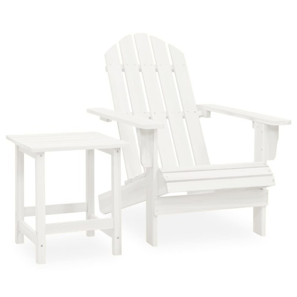 Silla con otomana y mesa jardín Adirondack macizo abeto blanco