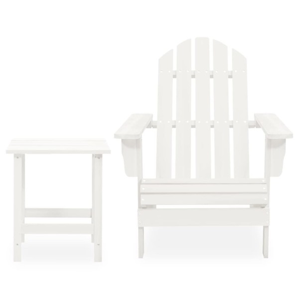 Silla con otomana y mesa jardín Adirondack macizo abeto blanco