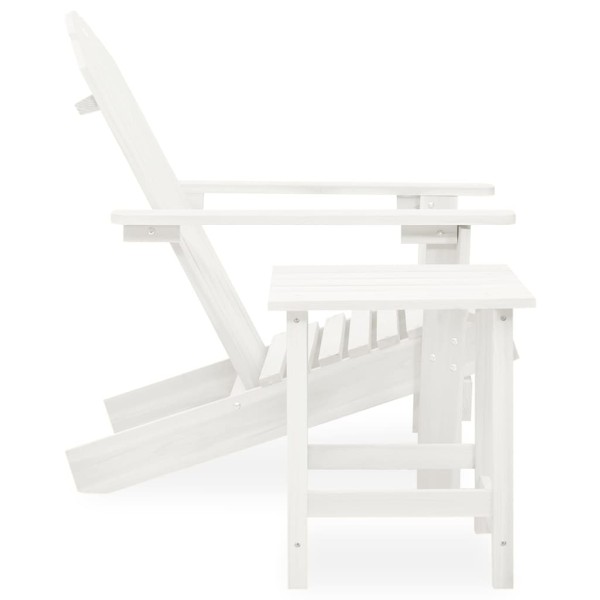 Silla con otomana y mesa jardín Adirondack macizo abeto blanco