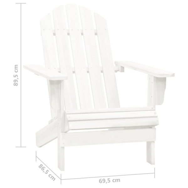 Silla con otomana y mesa jardín Adirondack macizo abeto blanco