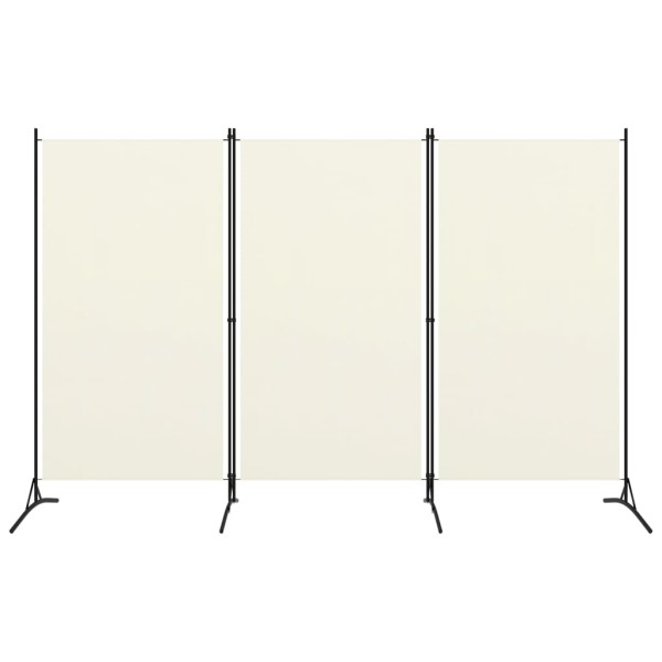 Biombo divisor de 3 paneles blanco crema 260x180 cm