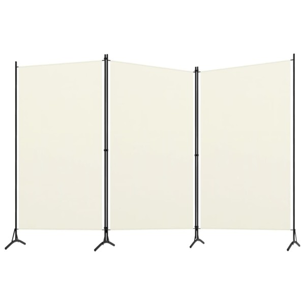 Biombo divisor de 3 paneles blanco crema 260x180 cm