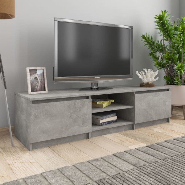 Mueble de TV madera contrachapada gris hormigón 140x40x35,5 cm