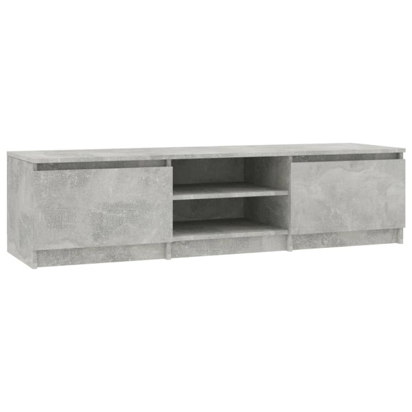 Mueble de TV madera contrachapada gris hormigón 140x40x35,5 cm