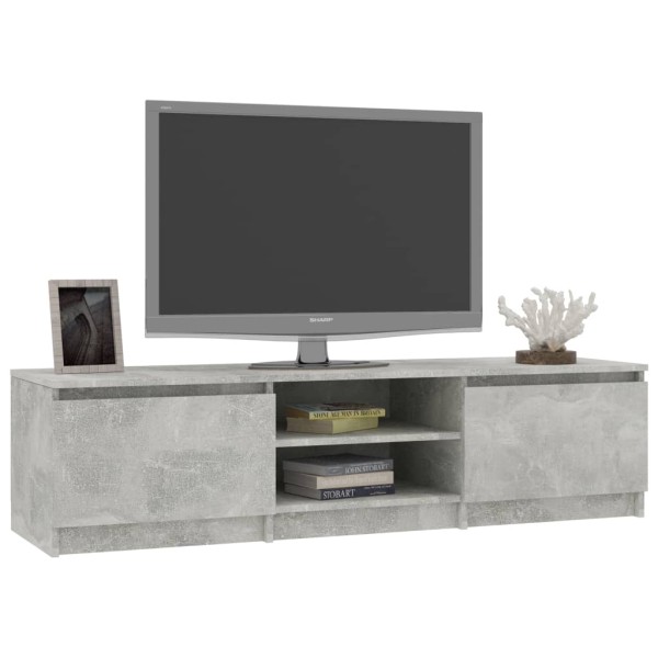 Mueble de TV madera contrachapada gris hormigón 140x40x35,5 cm