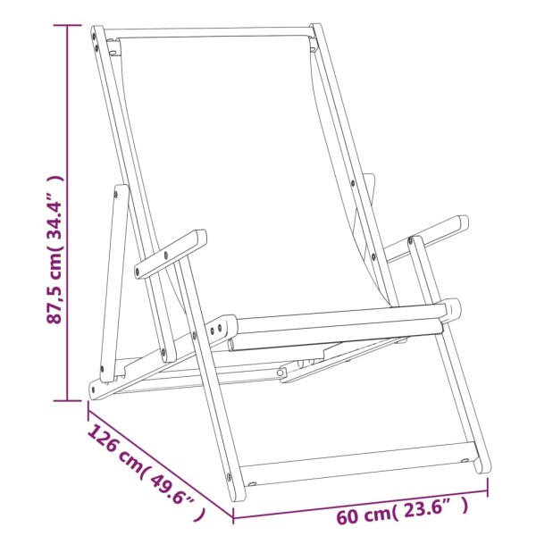 Silla de playa plegable de madera maciza de teca gris