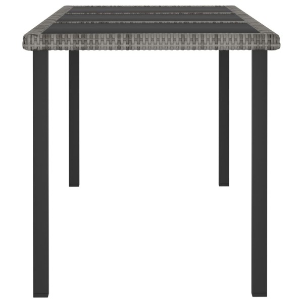 Mesa de comedor para jardín ratán sintético gris 180x70x73 cm