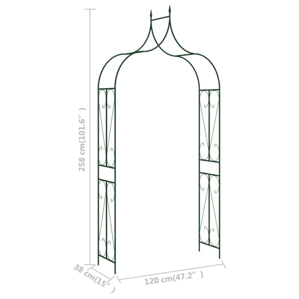 Arco de jardín hierro verde oscuro 120x38x258 cm