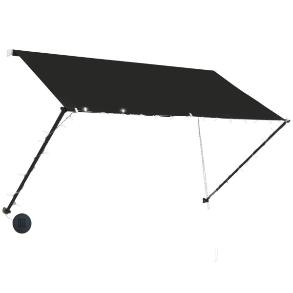 Toldo retráctil con LED gris antracita 250x150 cm