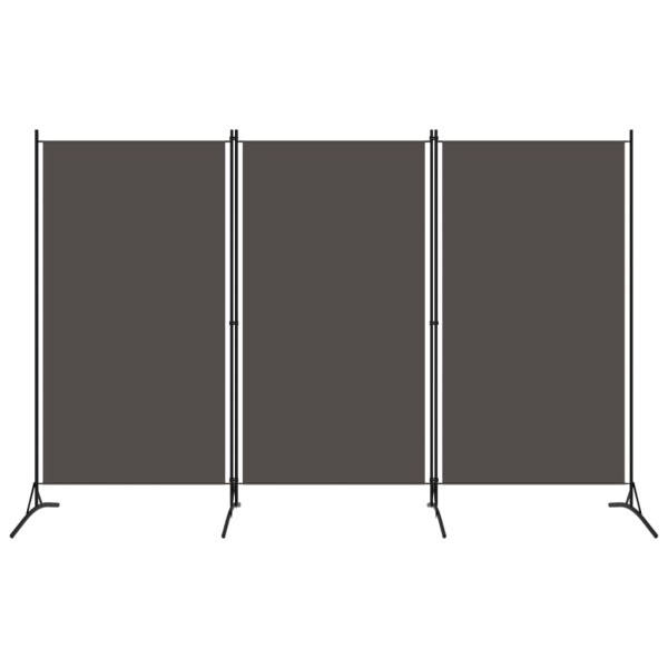 Biombo divisor de 3 paneles gris antracita 260x180 cm