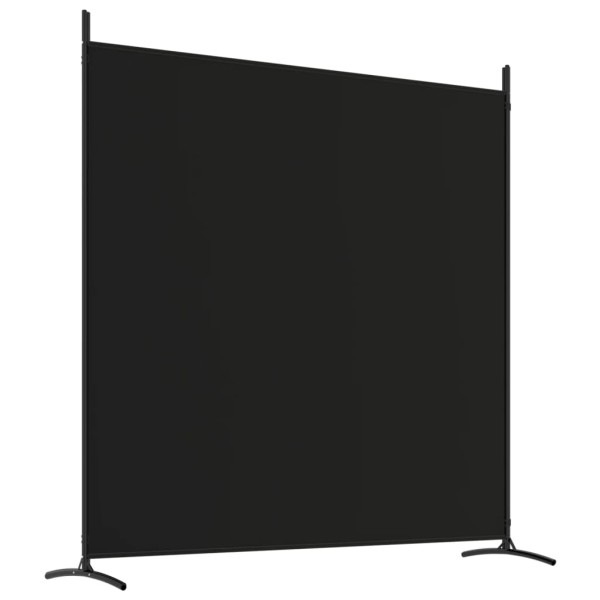 Biombo divisor de 3 paneles de tela negro 525x180 cm