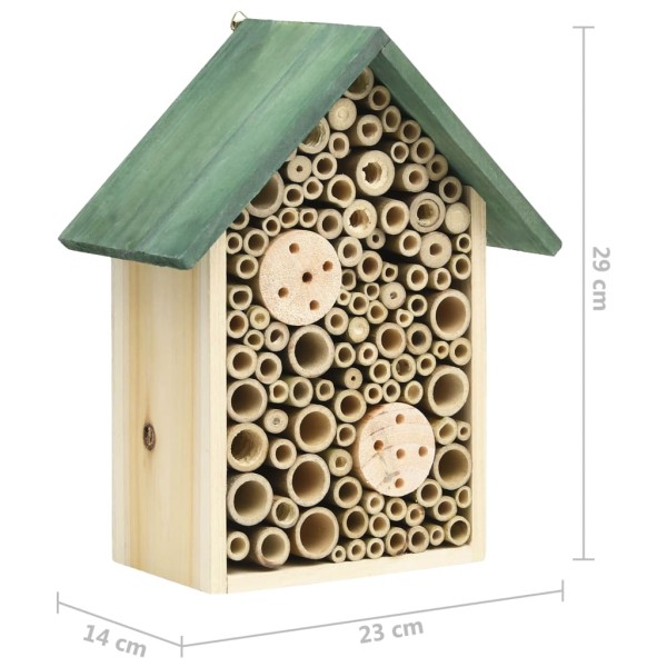 Casas de insectos 2 uds 23x14x29 cm madera maciza de abeto