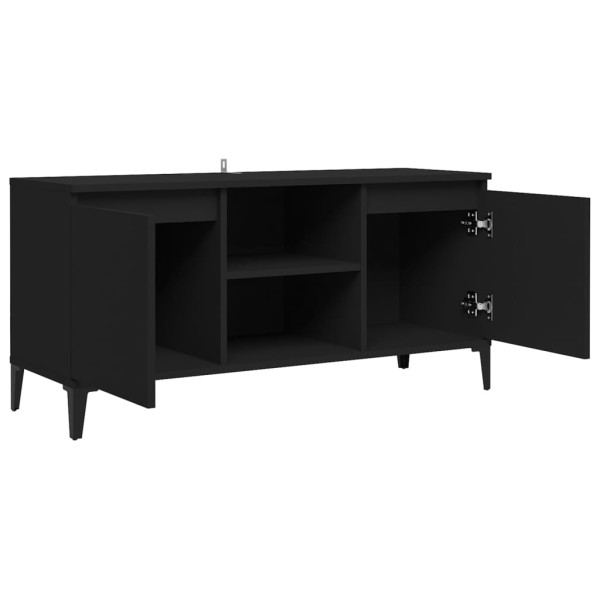 Mueble de TV con patas de metal negro 103,5x35x50 cm