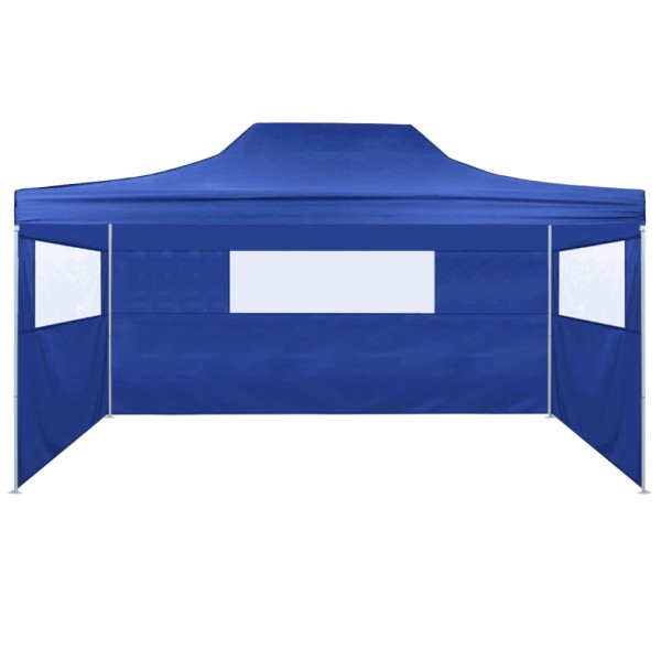 Carpa pleglable con 3 paredes 3x4,5 m azul