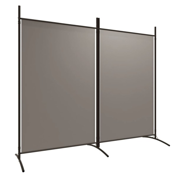 Biombo divisor de 2 paneles de tela gris antracita 175x180 cm