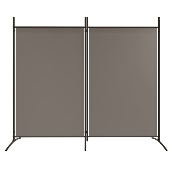 Biombo divisor de 2 paneles de tela gris antracita 175x180 cm