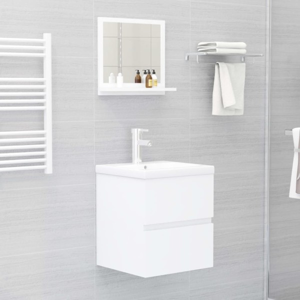 Espejo de baño madera contrachapada blanco 40x10,5x37 cm