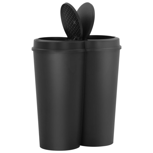 Cubo de basura doble negro 50 L