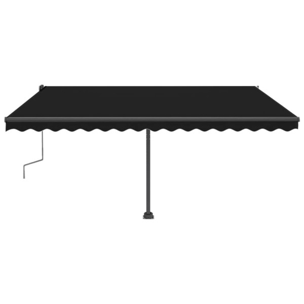 Toldo retráctil manual con luz LED gris antracita 450x300 cm