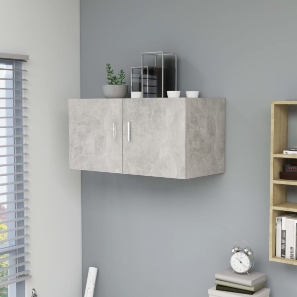 Armario de pared madera contrachapada gris hormigón 80x39x40 cm