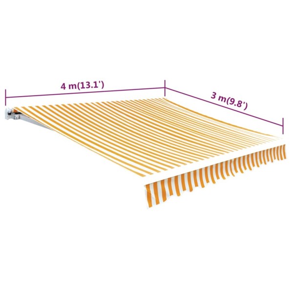 Toldo de lona amarillo y blanco 4x3 m (sin estructura)