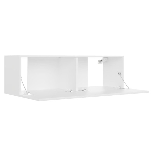 Mueble para TV pared madera contrachapada blanco 100x30x30 cm