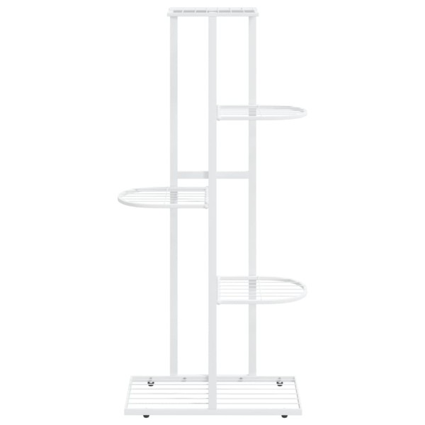 Soporte de flores de 5 estantes de metal blanco 43x22x98 cm