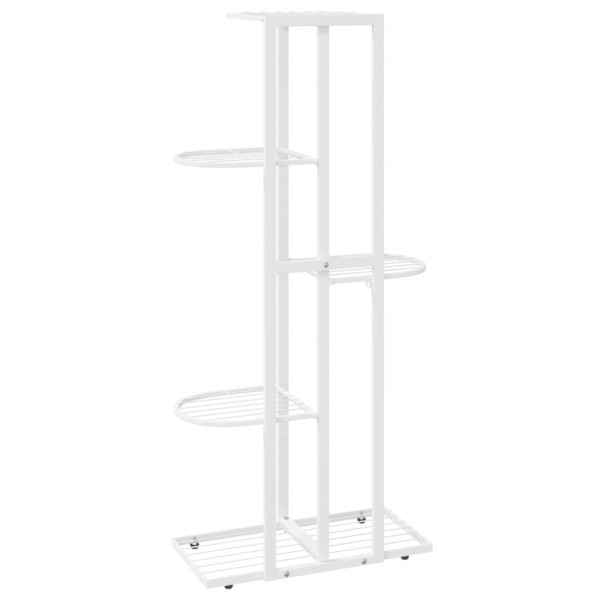 Soporte de flores de 5 estantes de metal blanco 43x22x98 cm