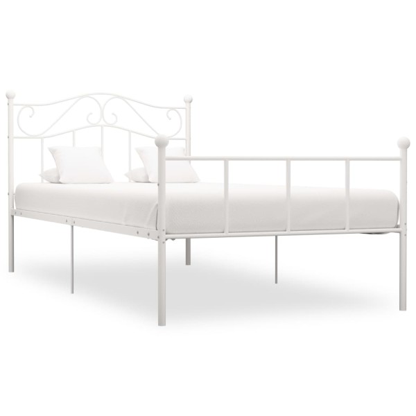 Estructura de cama de metal blanco 90x200 cm