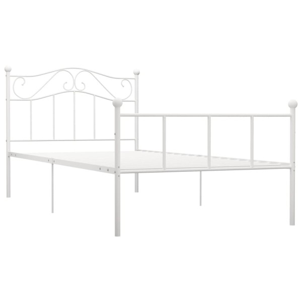 Estructura de cama de metal blanco 90x200 cm