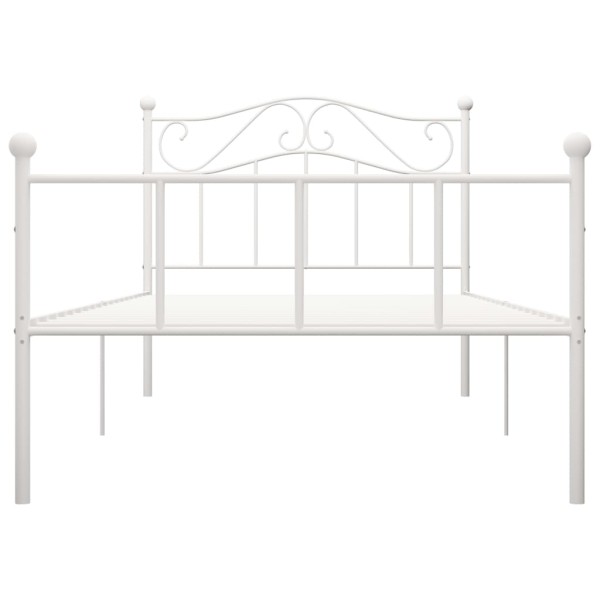 Estructura de cama de metal blanco 90x200 cm