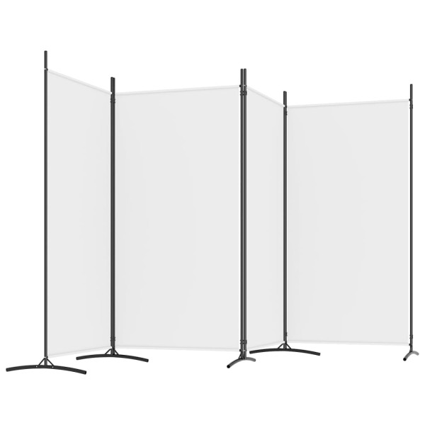 Biombo divisor de 4 paneles de tela blanco 346x180 cm