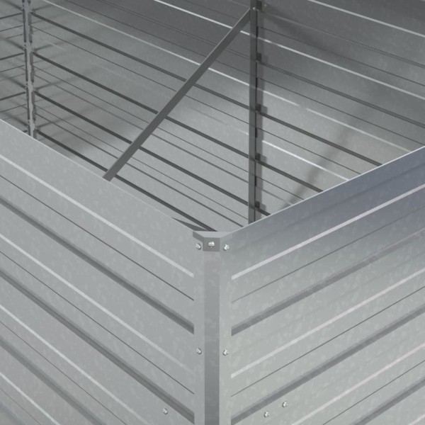 Arriate de acero galvanizado plateado 160x80x77 cm