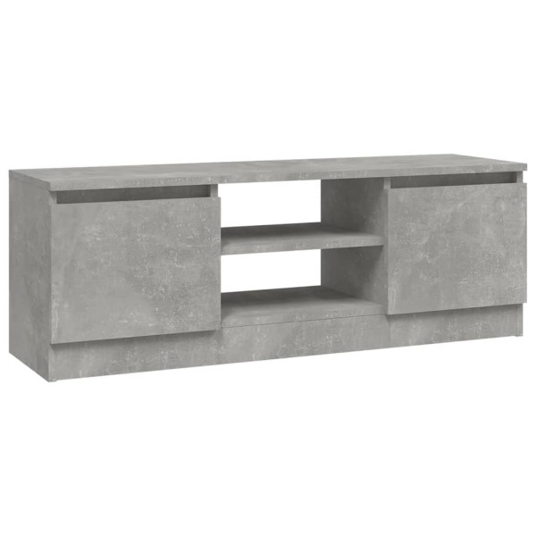 Mueble de TV con puerta gris hormigón 102x30x36 cm