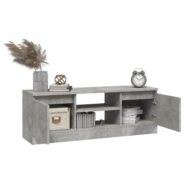 Mueble de TV con puerta gris hormigón 102x30x36 cm