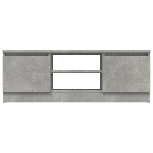 Mueble de TV con puerta gris hormigón 102x30x36 cm