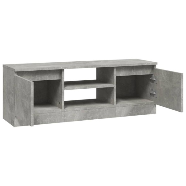 Mueble de TV con puerta gris hormigón 102x30x36 cm