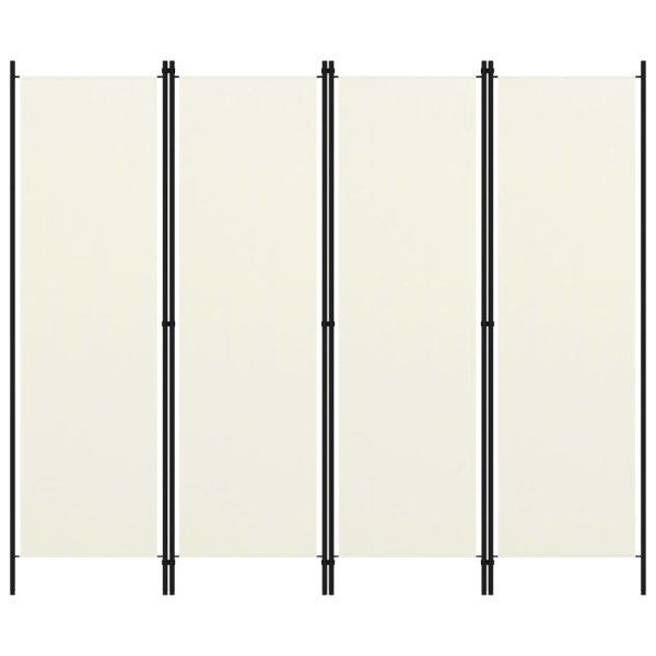 Biombo divisor de 4 paneles blanco crema 200x180 cm