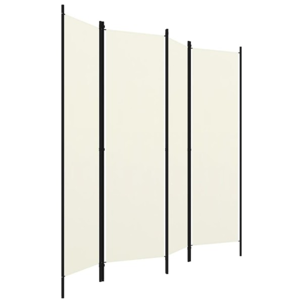 Biombo divisor de 4 paneles blanco crema 200x180 cm