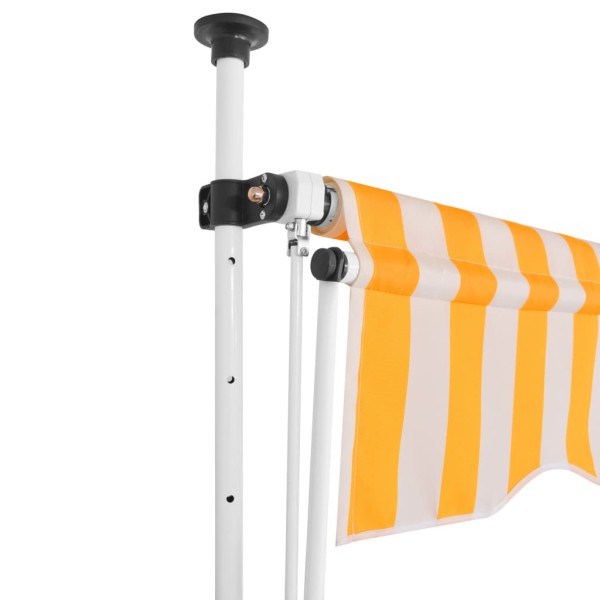 Toldo manual retráctil 250 cm naranja y blanco a rayas