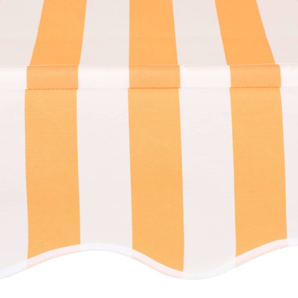 Toldo manual retráctil 250 cm naranja y blanco a rayas