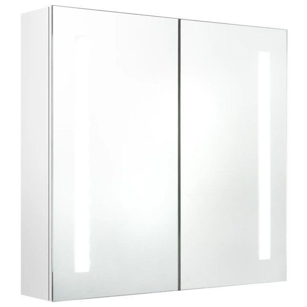 Armario de baño con espejo LED blanco brillante 62x14x60 cm