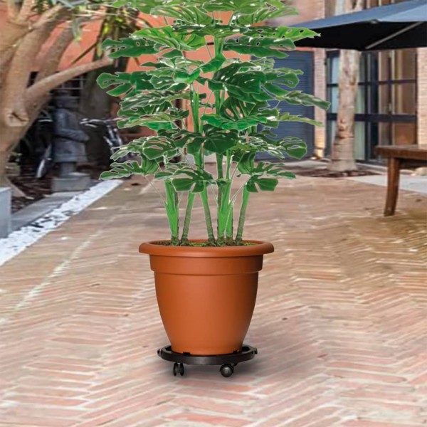 Soporte para plantas con ruedas diámetro 30 cm negro 170 kg