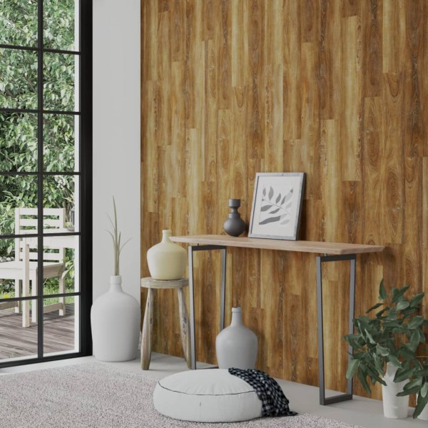 Paneles de pared con aspecto de madera PVC marrón 2,06 m²