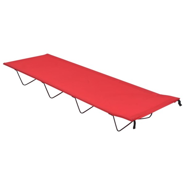 Camas de camping 2 uds tela Oxford y acero rojo 180x60x19 cm